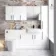 Harper Gloss White Combination Vanity Basin and Boston Toilet 1500mm - Black Accents
