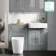 Monaco Dove Grey Combination Vanity Basin and Boston Toilet 1200mm - Brushed Brass Accents