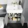 Monaco Dove Grey Combination Vanity Basin and Boston Toilet 1200mm - Brushed Brass Accents