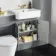 Monaco Dove Grey Combination Vanity Basin with Marble Top & Boston Toilet 1200mm - Brushed Brass Accents
