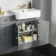 Monaco Dove Grey Combination Vanity Basin with Marble Top and Boston Toilet 1500mm - Brushed Brass Accents