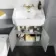 Monaco Dove Grey Combination Vanity Traditional Basin and Boston Toilet 1200mm - Brushed Brass Accents