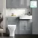Monaco Dove Grey Combination Vanity Traditional Basin with Marble Top & Atlanta Toilet 1200mm - Brushed Brass Accents