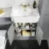 Monaco Dove Grey Combination Vanity Traditional Basin with Marble Top & Atlanta Toilet 1200mm - Brushed Brass Accents