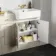 Monaco Chalk White Combination Vanity Basin and Boston Toilet 1500mm - Brushed Brass Accents