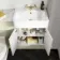 Monaco Chalk White Combination Vanity Basin with Marble Top & Hudson Toilet with Wooden Seat 1200mm - Brushed Brass Accents