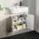 Monaco Chalk White Combination Vanity Basin with Marble Top and Boston Toilet 1500mm - Brushed Brass Accents