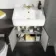 Monaco Graphite Grey Combination Vanity Basin and Hudson Toilet with Wooden Seat 1200mm - Brushed Brass Accents