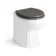Monaco Graphite Grey Combination Vanity Basin and Hudson Toilet with Wooden Seat 1200mm - Brushed Brass Accents