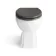 Monaco Graphite Grey Combination Vanity Basin and Hudson Toilet with Wooden Seat 1200mm - Brushed Brass Accents