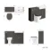 Monaco Graphite Grey Combination Vanity Basin and Hudson Toilet with Wooden Seat 1200mm - Brushed Brass Accents