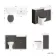 Monaco Graphite Grey Combination Vanity Basin with Marble Top & Hudson Toilet with Wooden Seat 1200mm - Brushed Brass Accents