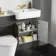 Monaco Graphite Grey Combination Vanity Basin with Marble Top & Boston Toilet 1200mm - Brushed Brass Accents