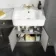 Monaco Graphite Grey Combination Vanity Basin with Marble Top and Boston Toilet 1500mm - Brushed Brass Accents