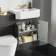 Monaco Graphite Grey Combination Vanity Traditional Basin and Boston Toilet 1200mm - Brushed Brass Accents