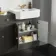 Monaco Graphite Grey Combination Vanity Traditional Basin and Boston Toilet 1500mm - Brushed Brass Accents