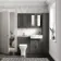 Monaco Graphite Grey Combination Vanity Traditional Basin with Marble Top & Atlanta Toilet 1200mm - Brushed Brass Accents