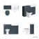 Monaco Inky Blue Combination Vanity Basin and Hudson Toilet with Wooden Seat 1200mm - Brushed Brass Accents