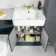 Monaco Inky Blue Combination Vanity Basin with Marble Top & Boston Toilet 1200mm - Brushed Brass Accents