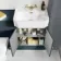 Monaco Inky Blue Combination Vanity Traditional Basin and Seattle Toilet 1200mm - Brushed Brass Accents