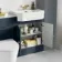 Monaco Inky Blue Combination Vanity Traditional Basin with Marble Top & Boston Toilet 1200mm - Brushed Brass Accents
