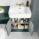 Monaco Midnight Green Combination Vanity Basin and Boston Toilet 1200mm - Brushed Brass Accents