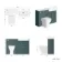 Monaco Midnight Green Combination Vanity Basin with Marble Top & Atlanta Toilet 1200mm - Brushed Brass Accents