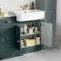Monaco Midnight Green Combination Vanity Basin with Marble Top and Boston Toilet 1500mm - Brushed Brass Accents