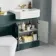 Monaco Midnight Green Combination Vanity Traditional Basin and Boston Toilet 1200mm - Brushed Brass Accents