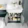 Monaco Midnight Green Combination Vanity Traditional Basin with Marble Top & Boston Toilet 1200mm - Brushed Brass Accents