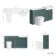 Monaco Midnight Green Combination Vanity Traditional Basin with Marble Top and Boston Toilet 1500mm - Brushed Brass Accents