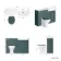 Monaco Midnight Green Combination Vanity Basin with Marble Top & Hudson Toilet with Wooden Seat 1200mm - Brushed Brass Accents