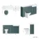 Monaco Midnight Green Combination Vanity Basin with Marble Top and Hudson Toilet with Wooden Seat 1500mm - Brushed Brass Accents