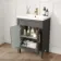 Bermuda Graphite Grey Basin Vanity 600mm - Brass Knurled Handles