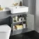 Monaco Dove Grey Combination Vanity Basin with Marble Top & Boston Toilet 1200mm - Brass Knurled Handles