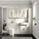 Monaco Chalk White Combination Vanity Basin and Boston Toilet 1500mm - Brass Knurled Handles
