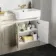 Monaco Chalk White Combination Vanity Basin and Boston Toilet 1500mm - Brass Knurled Handles