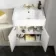 Monaco Chalk White Combination Vanity Basin and Boston Toilet 1500mm - Brass Knurled Handles