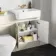 Monaco Chalk White Combination Vanity Basin with Marble Top & Atlanta Toilet 1200mm - Brass Knurled Handles