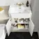 Monaco Chalk White Combination Vanity Traditional Basin and Boston Toilet 1200mm - Brass Knurled Handles