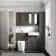 Monaco Graphite Grey Combination Vanity Basin and Boston Toilet 1200mm - Brass Knurled Handles