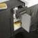 Monaco Graphite Grey Combination Vanity Basin and Hudson Toilet with Wooden Seat 1500mm - Brass Knurled Handles