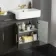 Monaco Graphite Grey Combination Vanity Basin and Boston Toilet 1500mm - Brass Knurled Handles