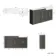Monaco Graphite Grey Combination Vanity Basin with Marble Top 1500mm (Excludes Pan & Cistern) - Brass Knurled Handles