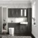Monaco Graphite Grey Combination Vanity Basin with Marble Top and Boston Toilet 1500mm - Brass Knurled Handles