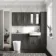 Monaco Graphite Grey Combination Vanity Traditional Basin with Marble Top and Boston Toilet 1500mm - Brass Knurled Handles