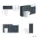 Monaco Inky Blue Combination Vanity Basin and Boston Toilet 1500mm - Brass Knurled Handles