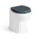 Monaco Inky Blue Combination Vanity Basin with Marble Top and Hudson Toilet with Wooden Seat 1500mm - Brass Knurled Handles