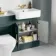 Monaco Midnight Green Combination Vanity Basin with Marble Top & Atlanta Toilet 1200mm - Brass Knurled Handles