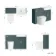Monaco Midnight Green Combination Vanity Traditional Basin and Boston Toilet 1200mm - Brass Knurled Handles